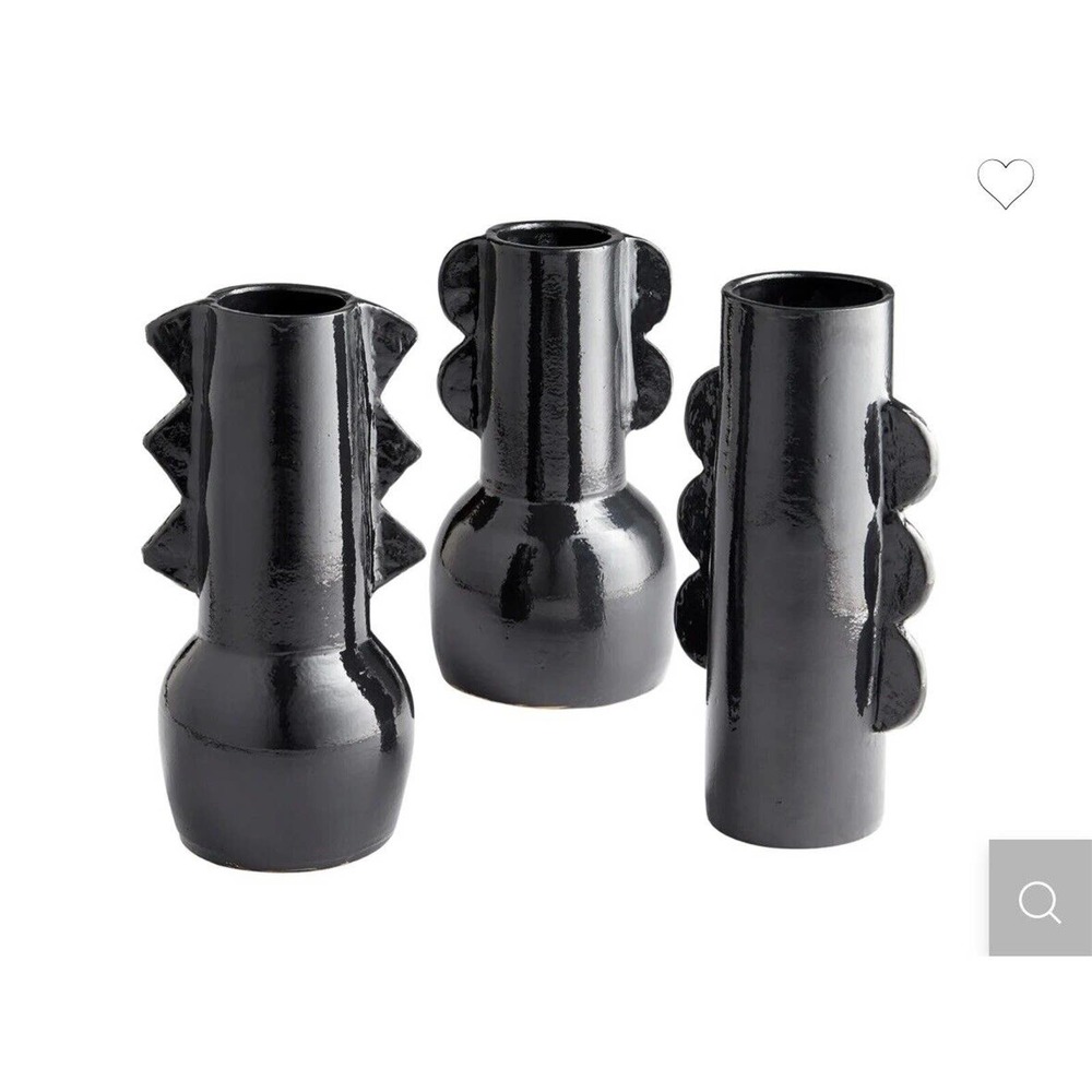 Cyan Design large black terracotta vases vase set - Picture 2 of 6